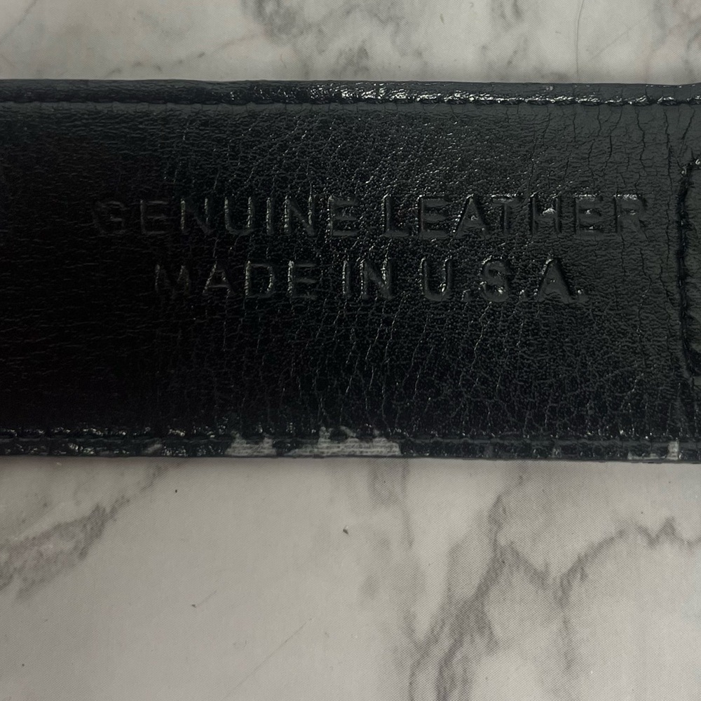 Carlisle black and snake print metal genuine leather belt size small - Picture 5 of 9